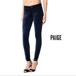 Paige Navy Blue Velvet Velour Verdugo Ultra Skinny Pants Women’s Size 29